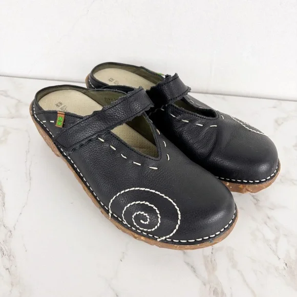 El Naturalista Black Yggdrasil Embroidered Clog Sz 39 (8.5) - Picture 9 of 15